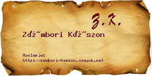 Zámbori Kászon névjegykártya